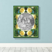 黄色のバラの花フレーム オリジナル写真を作成 キャンバスプリント (インサイチュ (ウッドフロア))