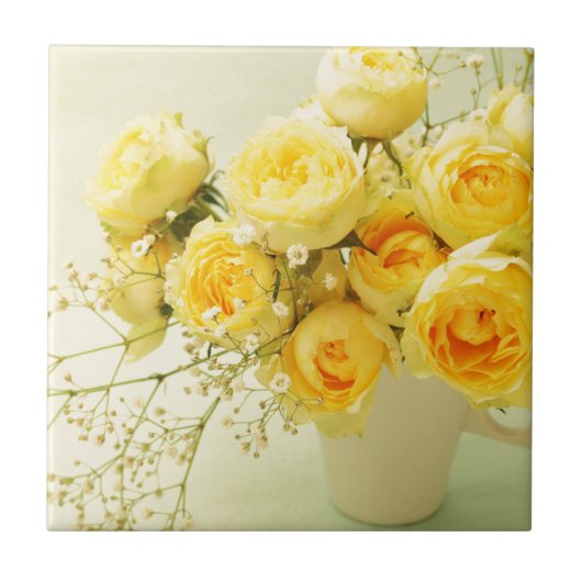 黄色のバラの花束 タイル (正面)