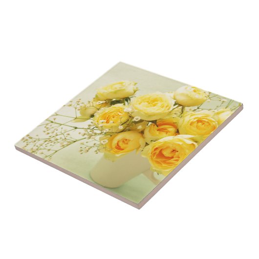 黄色のバラの花束 タイル (側面)
