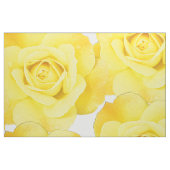 黄色のバラの花模様 白背景に美しい黄色のバラ ファブリック (ファットクウォーター)