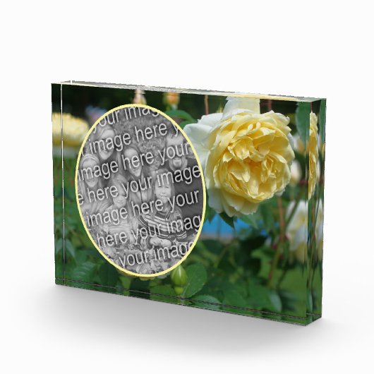 黄色のバラの花独自の作成 フォトブロック (右)