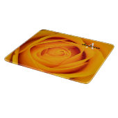 黄色のバラの花 ガラス製のまな板 カッティングボード (角)