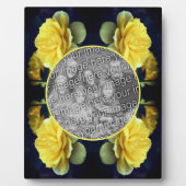 黄色のバラの花 開花 写真を追加 フォトプラーク (正面)