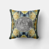 黄色のバラの雨滴フレーム自分の写真を作成 クッション (裏面)