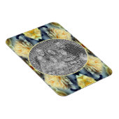 黄色のバラの雨滴フレーム自分の写真を追加 マグネット (右側)