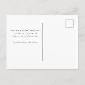 黄色のバラは日付エレガントな結婚式を保存 案内ポストカード (裏面)