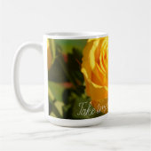 黄色のバラパーソナライズされた コーヒーマグカップ (左)