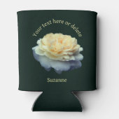 黄色のバラパーソナライズされた 缶クーラー (裏面)