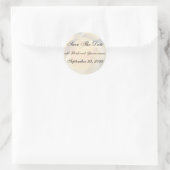 黄色のバラ日付リマインダースタンプを保存 ラウンドシール (バッグ)