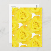 黄色のバラ白い金ゴールドフローラ花模様 ポストカード (正面/裏面)