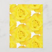 黄色のバラ白い金ゴールドフローラ花模様 ポストカード (正面)