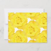 黄色のバラ白い金ゴールドフローラ花模様 出欠カード (正面)