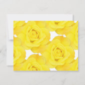 黄色のバラ白い金ゴールドフローラ花模様 出欠カード (裏面)