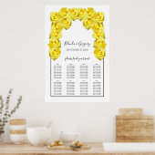黄色のバラ結婚スの座席表 ポスター (キッチン)