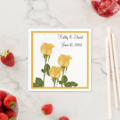 黄色のバラ結婚ス スタンダードカクテルナプキン (インサイチュ)