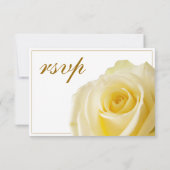 黄色のバラ結婚フローラのメニュー選択RSVPカード 出欠カード (裏面)