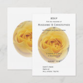 黄色のバラ結婚ブド 出欠カード (正面/裏面)