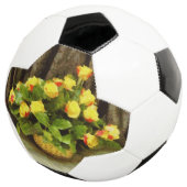 黄色のバラ絵を描のバスケット サッカーボール (3/4)