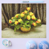 黄色のバラ絵を描のバスケット チラシ (シングル)