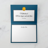 黄色のバラ色の写真パターン(青) シーズンカード (内部)