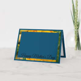 黄色のバラ色の写真パターン(青) シーズンカード