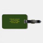 黄色のバラ芽(赤いハイライト付パーソナライズされた) ラゲッジタグ (裏面横)