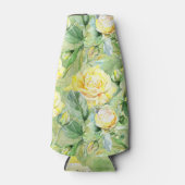 黄色のバラ葉の花 ボトルクーラー (正面)