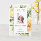 黄色のバラ葬儀写真奉仕順 カード (黄色い花)