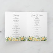 黄色のバラ葬儀写真奉仕順 カード (内部)