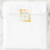 黄色のバラ黄金の枠ハルディのパーソナライズされた好意 スクエアシール (バッグ)