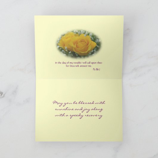 黄色のバラ2007-b – 任意のカスタマイズ大事な行事用 カード (内部)