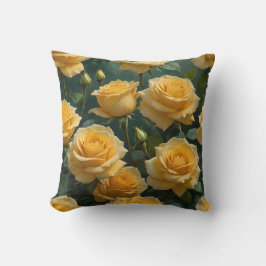 黄色のバラ クッション