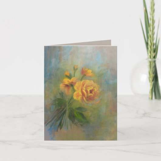 黄色のバラ サンキューカード (正面)