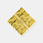 黄色のバラ スタンダードカクテルナプキン (角)