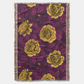 黄色のバラ スローブランケット (正面縦)