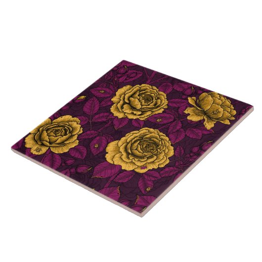 黄色のバラ タイル (側面)