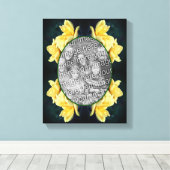 黄色のバラ トリオ フレーム オリジナル写真を作成 キャンバスプリント (インサイチュ (ウッドフロア))