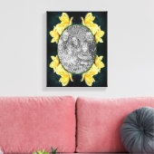 黄色のバラ トリオ フレーム オリジナル写真を作成 キャンバスプリント (インサイチュ (リビング))