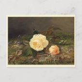 黄色のバラ、ハッピーバースデー ポストカード (正面)