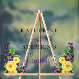 黄色のバラ |バイオレットボホフローラ結婚ズ アクリルサイン