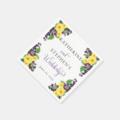 黄色のバラ |バイオレットボホフローラ結婚ズ スタンダードカクテルナプキン (角)