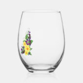 黄色のバラ |バイオレットボホフローラ結婚ズ ステムなしワイングラス (左)