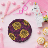 黄色のバラ ペーパープレート (パーティー)