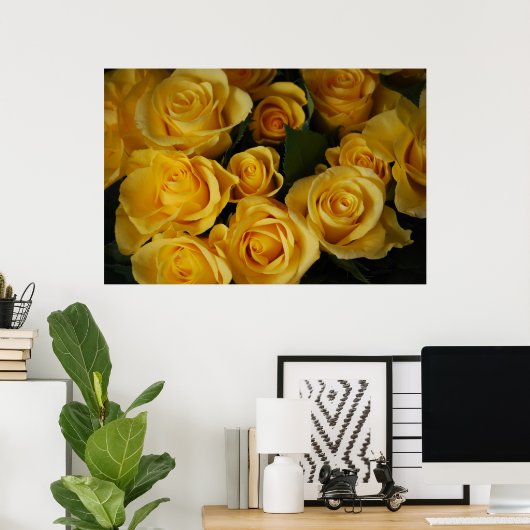 黄色のバラ ポスター (ホームオフィス)