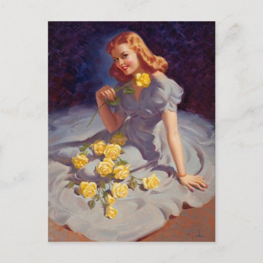 黄色のバラ ポストカード (正面)