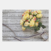 黄色のバラ ラッピングペーパーシート (正面)