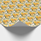 黄色のバラ ラッピングペーパー (角)