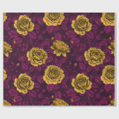 黄色のバラ ラッピングペーパー (フラット)