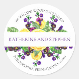 黄色のバラ |ヴァイオレットボホフローラ差出人住所 ラウンドシール