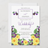 黄色のバラ |ヴィオレットボホフローラ結婚ズ 招待状 (正面)